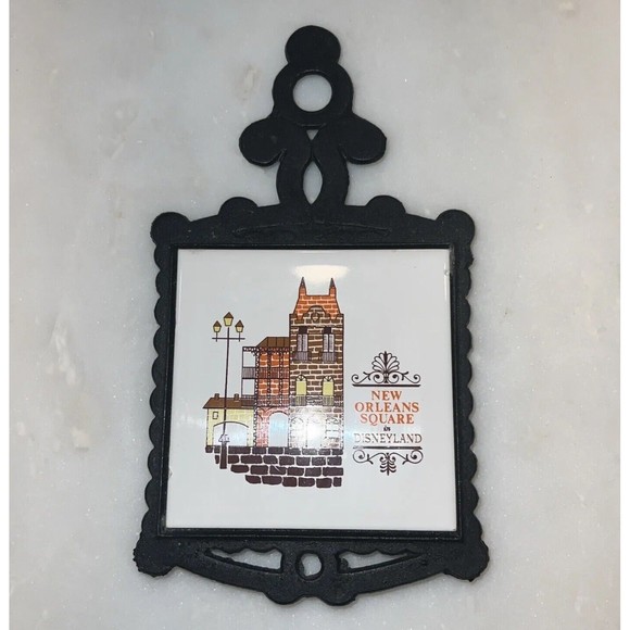 Disneyland New Orleans Square Trivet Tile Hot Plate Walt Disney 60’s Souvenir - Picture 1 of 7